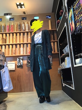 「セットアップスタイル」｜「アイテム（レッグウェア）」を使った、キシくんさん（レディース・156cm）の春コーディネート