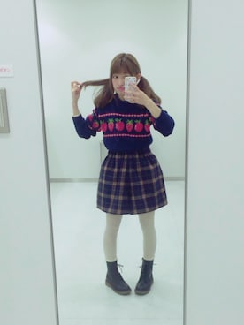 「マーチン風ブーツ」｜みほ  さん（レディース・148cm）の冬コーディネート