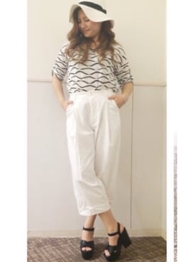 「サンダルに靴下」｜R&E_REZOY本部staffさん（レディース・160cm）の夏コーディネート