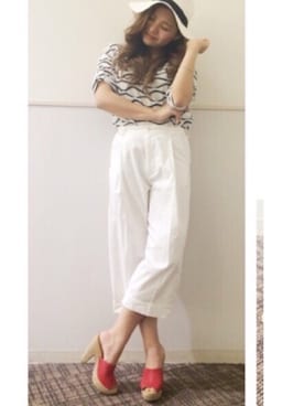 「R&E（アールアンドイー）のアイテム」を使った、R&E_REZOY本部staffさん（レディース・160cm）の夏コーディネート