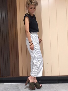 「R&E（アールアンドイー）のアイテム」を使った、R&E_REZOY本部staffさん（レディース・158cm）の夏コーディネート