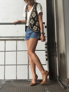 「REZOY（リゾイ）のアイテム」を使った、R&E_REZOY本部staffさん（レディース・162cm）の夏コーディネート