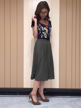 「R&E（アールアンドイー）のアイテム」を使った、R&E_REZOY本部staffさん（レディース・157cm）の夏コーディネート