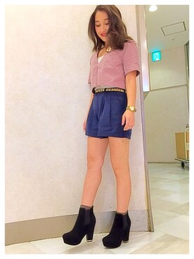 「厚底」｜R&E_REZOY本部staffさん（レディース・153cm）の秋コーディネート