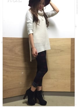 「厚底」｜R&E_REZOY本部staffさん（レディース・157cm）の冬コーディネート