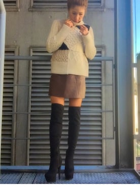 R E ハイヒール美脚ニーハイブーツを使ったレディース人気ファッションコーディネート Wear