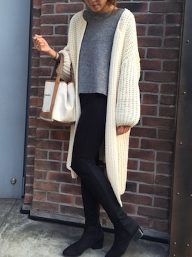 「REZOY（リゾイ）のアイテム（ブーツ）」を使った、R&E_REZOY本部staffさん（レディース・162cm）の冬コーディネート