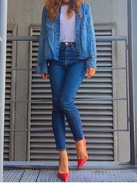 「アイテム（パンプス）」を使った、R&E_REZOY本部staffさん（レディース・162cm・30代）の冬コーディネート