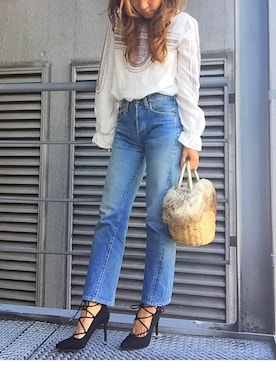 「R&E（アールアンドイー）のアイテム」を使った、R&E_REZOY本部staffさん（レディース・162cm）の春コーディネート