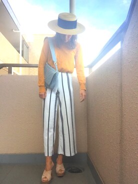 「R&E（アールアンドイー）のアイテム（サンダル）」を使った、R&E_REZOY本部staffさん（レディース・162cm）の春コーディネート