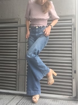 「R&E（アールアンドイー）のアイテム（サンダル）」を使った、R&E_REZOY本部staffさん（レディース・162cm）の春コーディネート