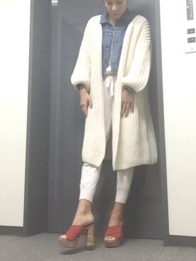 「R&E（アールアンドイー）のアイテム（サンダル）」を使った、R&E_REZOY本部staffさん（レディース・162cm）の春コーディネート