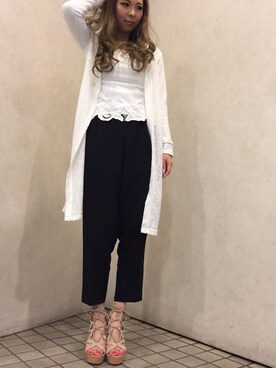 「R&E（アールアンドイー）のアイテム（サンダル）」を使った、R&E_REZOY本部staffさん（レディース・155cm）の春コーディネート