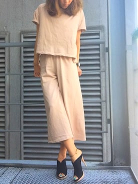 「R&E（アールアンドイー）のアイテム（サンダル）」を使った、R&E_REZOY本部staffさん（レディース・162cm）の春コーディネート