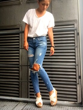 「REZOY（リゾイ）のアイテム」を使った、R&E_REZOY本部staffさん（レディース・162cm）の春コーディネート