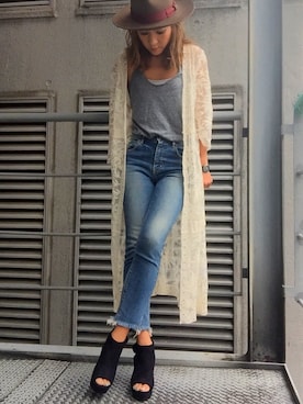 「アイテム（ブーティ）」を使った、R&E_REZOY本部staffさん（レディース・162cm）の夏コーディネート