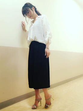 「R&E（アールアンドイー）のアイテム（サンダル）」を使った、R&E_REZOY本部staffさん（レディース・160cm）の夏コーディネート