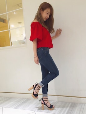 「REZOY（リゾイ）のアイテム」を使った、R&E_REZOY本部staffさん（レディース・160cm）の夏コーディネート