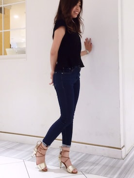 「アイテム（ゴールド系）」を使った、R&E_REZOY本部staffさん（レディース・157cm）の夏コーディネート