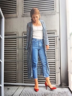 「REZOY（リゾイ）のアイテム」を使った、R&E_REZOY本部staffさん（レディース・162cm）の夏コーディネート