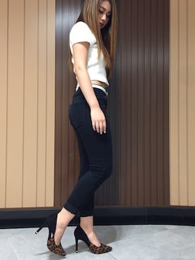 「R&E（アールアンドイー）のアイテム（パンプス）」を使った、R&E_REZOY本部staffさん（レディース・156cm）の夏コーディネート