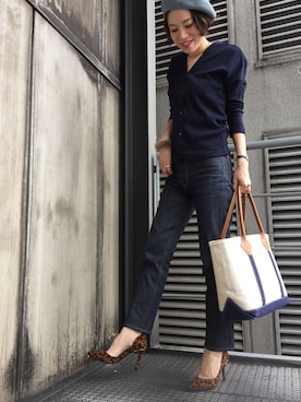 「leopard」｜R&E_REZOY本部staffさん（レディース・158cm）の秋コーディネート
