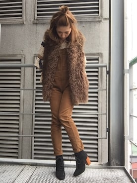「REZOY（リゾイ）のアイテム（ブーツ）」を使った、R&E_REZOY本部staffさん（レディース・162cm）の秋コーディネート