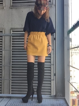 「R&E（アールアンドイー）のアイテム」を使った、R&E_REZOY本部staffさん（レディース・162cm）の秋コーディネート