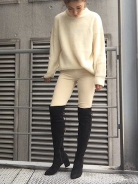 「REZOY（リゾイ）のアイテム（ブーツ）」を使った、R&E_REZOY本部staffさん（レディース・162cm）の秋コーディネート