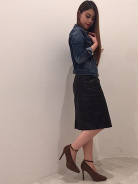 「R&E（アールアンドイー）のアイテム（パンプス）」を使った、R&E_REZOY本部staffさん（レディース・155cm）の冬コーディネート