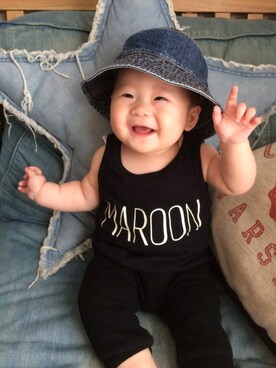 タンクトップ ブラック系 を使った 赤ちゃんコーデ の人気ファッションコーディネート Wear