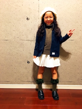 「アイテム（ハンチング/ベレー帽）」を使った、ﾋﾞｷ ﾆ ｽﾞﾑさん（キッズ・110cm）の秋コーディネート