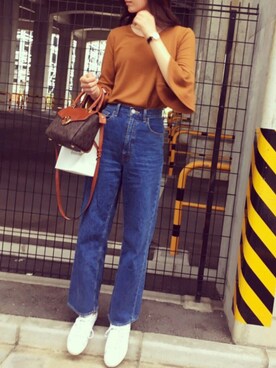 「フレアスリーブ」｜yuiさん（レディース・177cm）の秋コーディネート