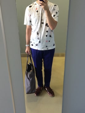 「Paul Smith（ポールスミス）のアイテム（サンダル）」を使った、じょーちゅーさん（メンズ・170cm）の夏コーディネート