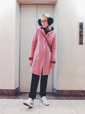 「アイテム（ピーコート、ピンク系）」を使った、sojoyoさん（レディース・170cm）の冬コーディネート
