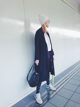 「MEIER.Q（マイヤーキュー）のアイテム（ピーコート）」を使った、sojoyoさん（レディース・170cm）の春コーディネート