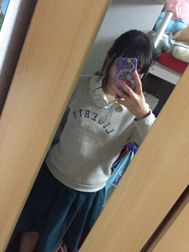 「GU（ジーユー）のアイテム（シャツ/ブラウス、ホワイト系）」を使った、Ayaさん（レディース・161cm）の冬コーディネート