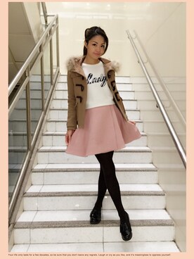 「dazzlin（ダズリン）のアイテム（ダッフルコート）」を使った、moon_tsukiさん（レディース・167cm）の冬コーディネート