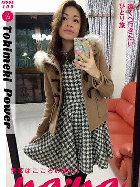 「dazzlin（ダズリン）のアイテム（ダッフルコート）」を使った、moon_tsukiさん（レディース・167cm）の冬コーディネート