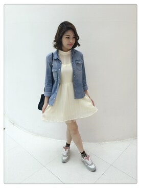 「dazzlin（ダズリン）のアイテム（オールインワン・サロペット）」を使った、moon_tsukiさん（レディース・168cm）の春コーディネート