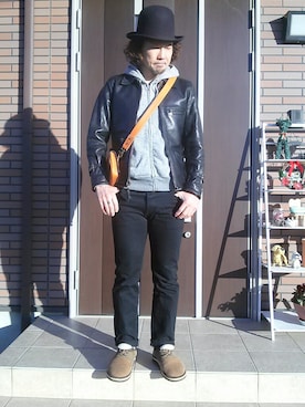 「STEVENSON OVERALL CO.（スティーブンソンオーバーオール）のアイテム（ジャケット/アウター）」を使った、tomolex さん（メンズ・172cm）の冬コーディネート