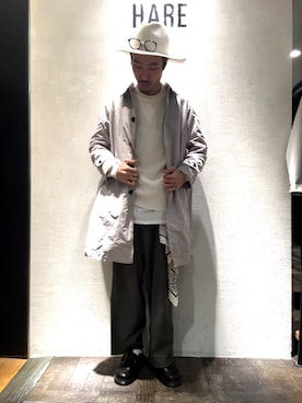 「UNUSED（アンユーズド）のアイテム」を使った、青木/HAREHEPFIVEさん（メンズ・174cm）の冬コーディネート