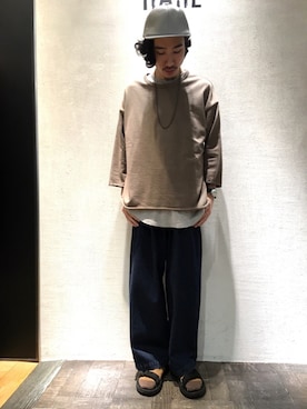 「HARE（ハレ）のアイテム（キャップ）」を使った、青木/HAREHEPFIVEさん（メンズ・174cm）の春コーディネート