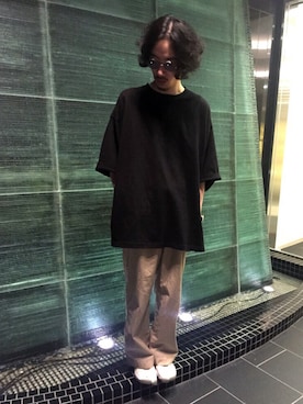 「GDC（ジーディーシー）のアイテム」を使った、青木/HAREHEPFIVEさん（メンズ・174cm）の春コーディネート