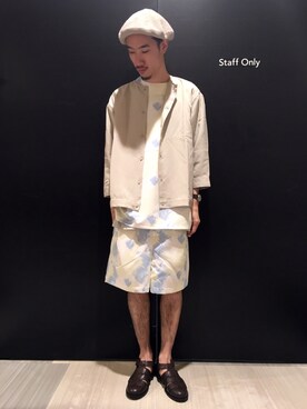 「HARE（ハレ）のアイテム（ハンチング/ベレー帽）」を使った、青木/HAREHEPFIVEさん（メンズ・174cm）の夏コーディネート