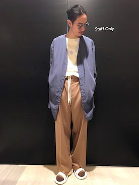 「GDC（ジーディーシー）のアイテム」を使った、青木/HAREHEPFIVEさん（メンズ・174cm）の夏コーディネート
