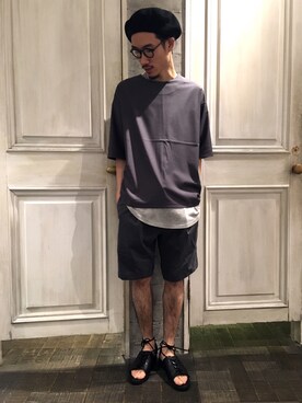 「HARE（ハレ）のアイテム（ハンチング/ベレー帽）」を使った、青木/HAREHEPFIVEさん（メンズ・174cm）の夏コーディネート