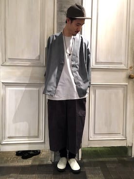 「HARE（ハレ）のアイテム（帽子）」を使った、青木/HAREHEPFIVEさん（メンズ・174cm）の夏コーディネート