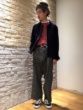 「HARE（ハレ）のアイテム（キャップ）」を使った、青木/HAREHEPFIVEさん（メンズ・174cm）の秋コーディネート