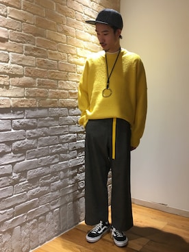 「HARE（ハレ）のロングガチャベルト(HARE)（ベルト）」を使った、青木/HAREHEPFIVEさん（メンズ・174cm）の秋コーディネート